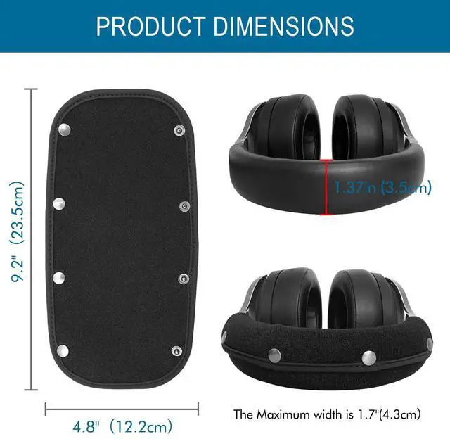 Alt view image 7 of 7 - Replacement Headphone Headband Cover for Corsair Virtuoso, Audio Technica ATH M Series M50X, M50XBT, M50, M40X & More, Cushion Pad Protector Repair Part, Easy Installation No Tool Needed (Black)