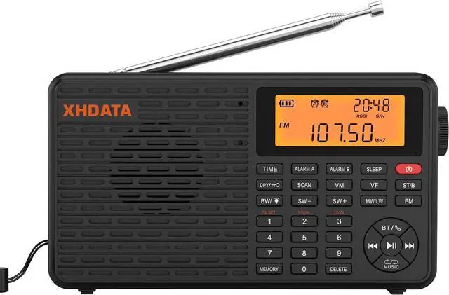 Main image of D109 Portable Radio AM FM SW LW Shortwave Receiver Good Reception | Battery Operated Radio, Good Reception, Great Sound Speaker, TF Card&Wireless BT Playback, Alarm Clock for Home and Outdoor
