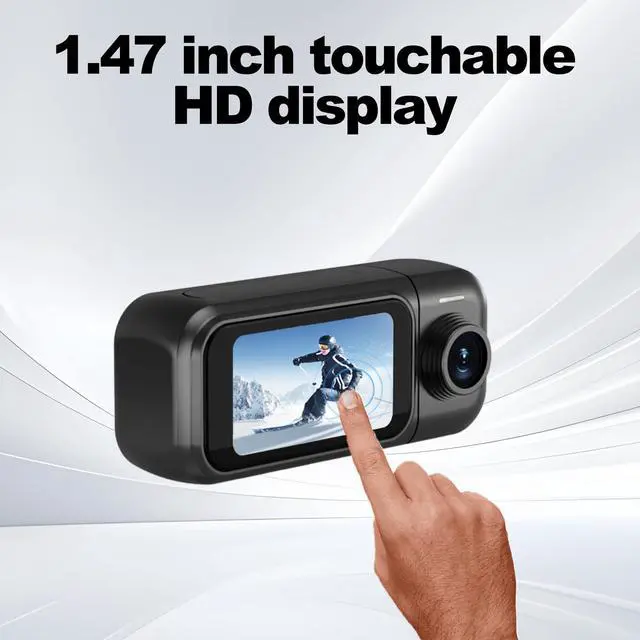 Alt view image 5 of 7 - 1080p Mini Body Camera with 64GB Card, 1.47" Touchscreen Wearable Thumb Camera, Magnetic Mount & 180° Rotating Lens for Vlogging Travel Sports Security