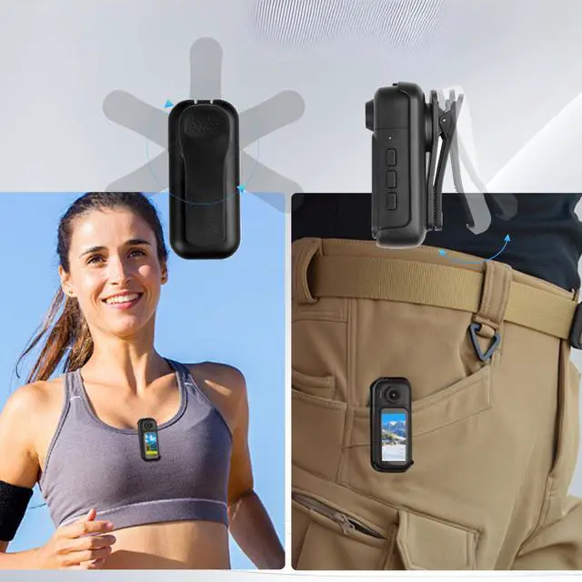 Alt view image 7 of 7 - 1080p Mini Body Camera with 64GB Card, 1.47" Touchscreen Wearable Thumb Camera, Magnetic Mount & 180° Rotating Lens for Vlogging Travel Sports Security