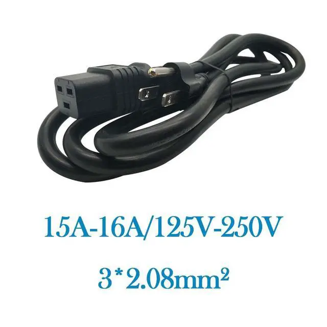 Alt view image 4 of 7 - 3.2ft/1M Nema 5-15P to IEC320 C19 Power Cable | Power Line for PDU/UPS, UL Listed & RoHS compliant,American Standard 5-15P Male to C19, Three Horizontals 16A Female Plug