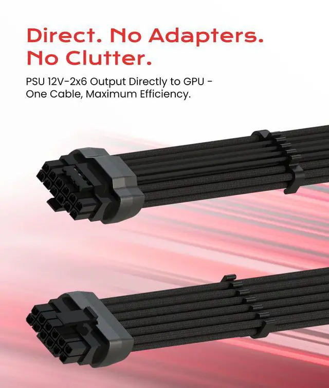 Alt view image 2 of 7 - 12VHPWR GPU Power Cable | Left Angle | 70cm | PCIe 5.0 for RTX 5090, 5080, 5070, 16Pin/12+4, 600W 16AWG