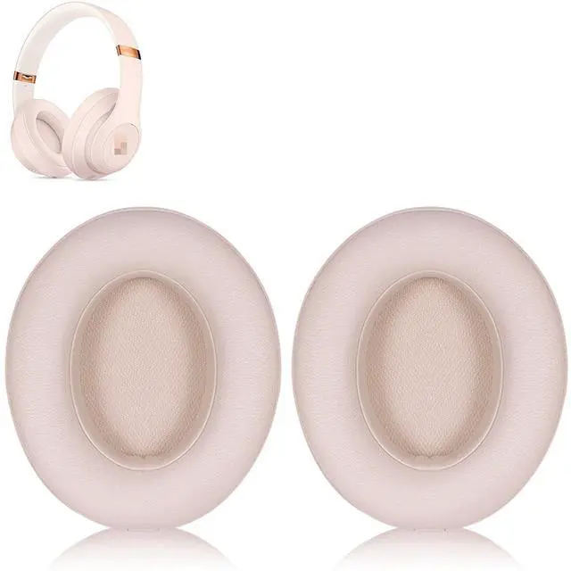 Main image of Replacement Earpads for Beats Studio 3,Premium Memory Foam Ear Cushions for Studio 2 3 Headphones Wired & Wireless,Studio 3 Ear Pads Pink,Noise Isolation Protein Leather,Easy Installation-Desert Sand
