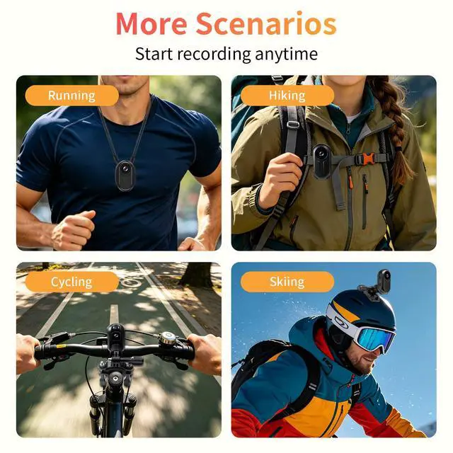 Alt view image 2 of 7 - 2K Mini Body Camera with 0.85" Screen,Thumb Size Small POV Camera with WiFi,Tiny Wearable Action Camera Magnetic Camcorder for Vlogging Work Cycling Motorcycle Pet Travel
