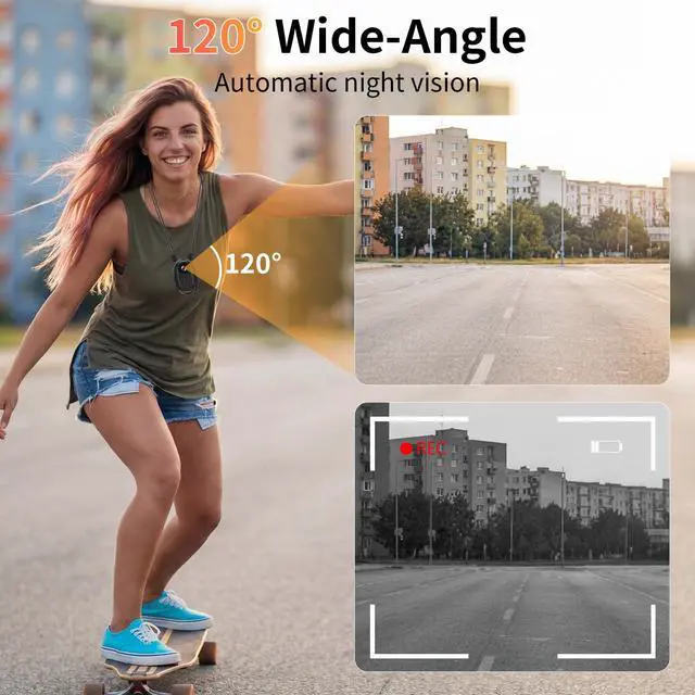 Alt view image 6 of 7 - 2K Mini Body Camera with 0.85" Screen,Thumb Size Small POV Camera with WiFi,Tiny Wearable Action Camera Magnetic Camcorder for Vlogging Work Cycling Motorcycle Pet Travel