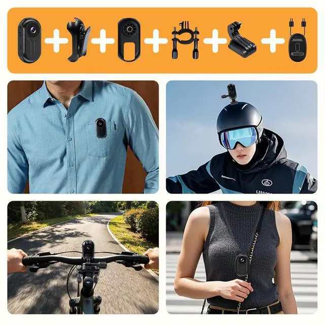Alt view image 7 of 7 - 2K Mini Body Camera with 0.85" Screen,Thumb Size Small POV Camera with WiFi,Tiny Wearable Action Camera Magnetic Camcorder for Vlogging Work Cycling Motorcycle Pet Travel