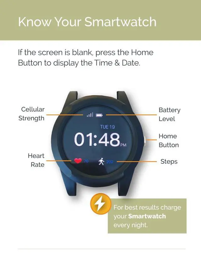 Alt view image 2 of 7 - Safety+ 4G Medical Alert System for Seniors: Smart Watch, Fall Detection, 24/7 Monitor, WiFi Locate, SOS Button, Small, Lightweight, (Call to Activate)