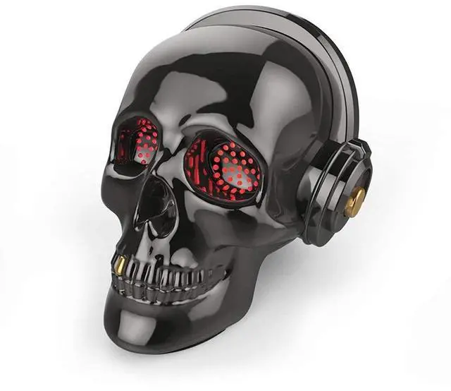 Main image of Skull Bluetooth Speaker Novelty Skeleton Unique Wireless Portable Speakers with Eyes Lights Halloween Decoration (Gray)