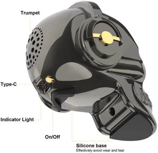 Alt view image 2 of 7 - Skull Bluetooth Speaker Novelty Skeleton Unique Wireless Portable Speakers with Eyes Lights Halloween Decoration (Gray)