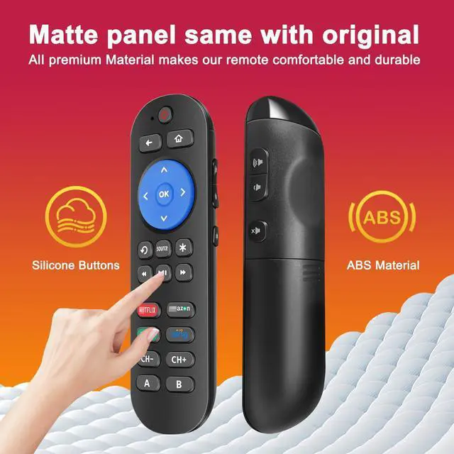 Alt view image 7 of 7 - 2 Pc Programmed Replacement Remote for Roku with Volume Key - All in One Remotes Control for Roku Express 4K+, Premiere/+, Ultra, 1 2 3 4, and Vizio TV Extra with 9 Learning Keys (Not for Stick)