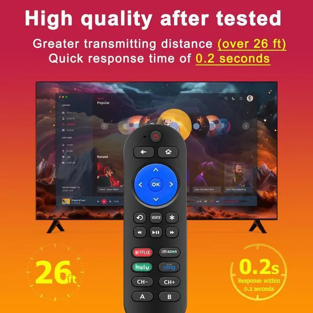 Alt view image 6 of 7 - 2 Pc Programmed Replacement Remote for Roku with Volume Key - All in One Remotes Control for Roku Express 4K+, Premiere/+, Ultra, 1 2 3 4, and Vizio TV Extra with 9 Learning Keys (Not for Stick)