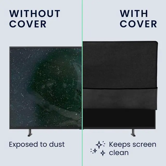 Alt view image 4 of 7 - Dust Cover for 75" TV - Linen Display Protector - Protect Your Screen - Black