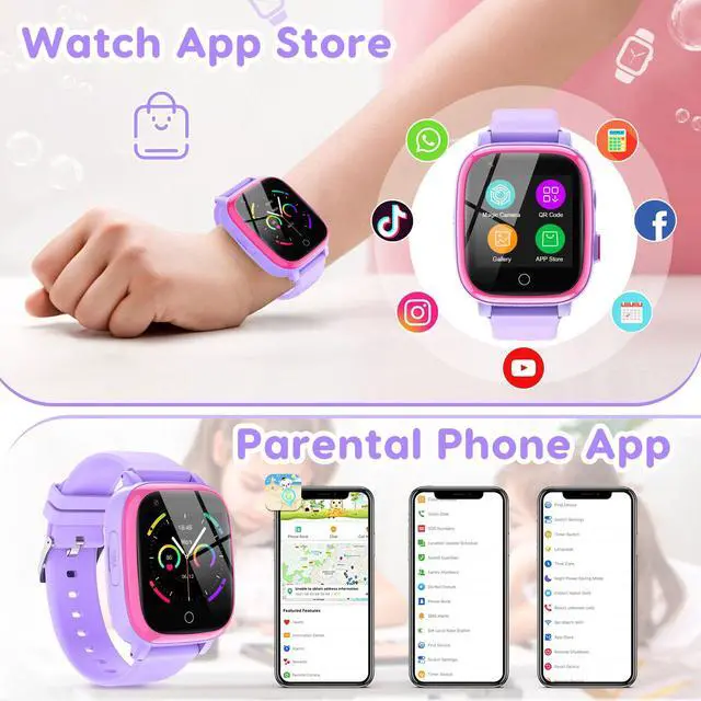 Alt view image 3 of 7 - 4G Smart Watch for Kids with GPS Tracker, Globally Applicable, Texting and Calling, Kids Watch for Ages 4-12 - Includes Video Call, Chat, SOS Alerts, App - Fun & Educational Birthday Gift Idea
