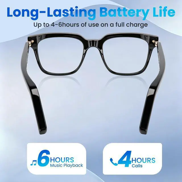 Alt view image 7 of 7 - AI Smart Glasses for Men and Women with Chat GPT, 164 Languages, Photochromic Lens, Al Assistant & Meeting Summary, Music Playback, Hands-Free Calling, UV/Blue Light Protection Black