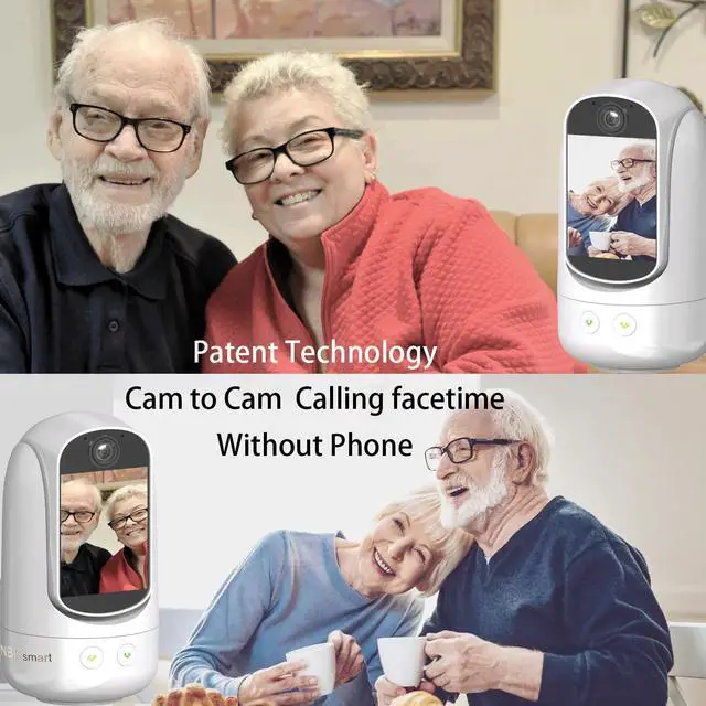 Alt view image 5 of 7 - 2-Way Video/Audio Security Camera Screen WiFi AI Detection Puppy/Pet/Cat/Elderly/Dog Monitor Wireless Facetime Cam Voice Phone APP Controlled Sound Video Calling Devices for Grandpa, White