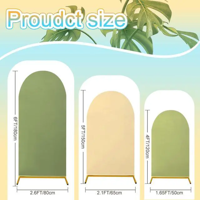 Alt view image 4 of 7 - 3 Pcs Wedding Arch Backdrop Cover,4/5/6ft,Bright Color | Stretchy Spandex Backdrop Covers for Arch Frames, Elastic Fabric Double Sided, Wedding Party Decor, Easy Setup and Reuse