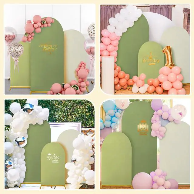 Alt view image 2 of 7 - 3 Pcs Wedding Arch Backdrop Cover,4/5/6ft,Bright Color | Stretchy Spandex Backdrop Covers for Arch Frames, Elastic Fabric Double Sided, Wedding Party Decor, Easy Setup and Reuse