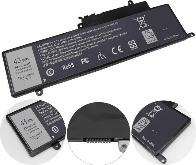 Alt view image 2 of 5 - GK5KY Laptop Battery for Dell Inspiron 11 3000 Series 3147 3148 3153 3152 | 3157 3158 15 7000 7558 7568 13 7353 7359 7347 7348 7352 GK5KY 0GK5KY CK5KY-4 Cells