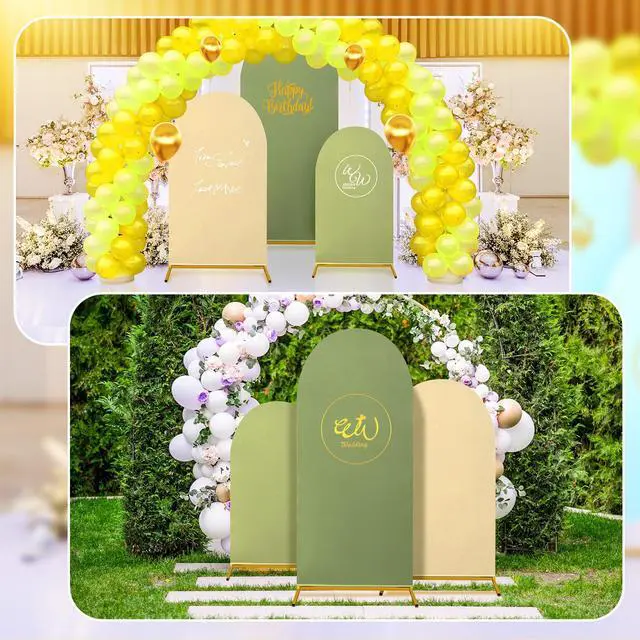 Alt view image 5 of 7 - 3 Pcs Wedding Arch Backdrop Cover,4/5/6ft,Bright Color | Stretchy Spandex Backdrop Covers for Arch Frames, Elastic Fabric Double Sided, Wedding Party Decor, Easy Setup and Reuse