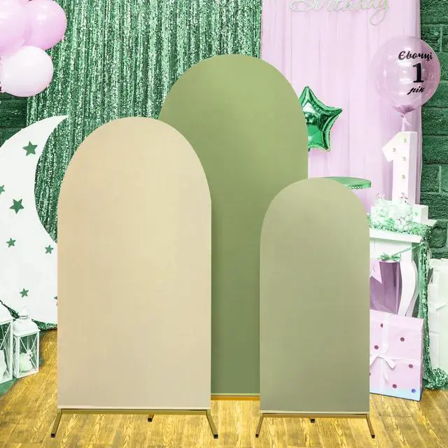 Alt view image 7 of 7 - 3 Pcs Wedding Arch Backdrop Cover,4/5/6ft,Bright Color | Stretchy Spandex Backdrop Covers for Arch Frames, Elastic Fabric Double Sided, Wedding Party Decor, Easy Setup and Reuse