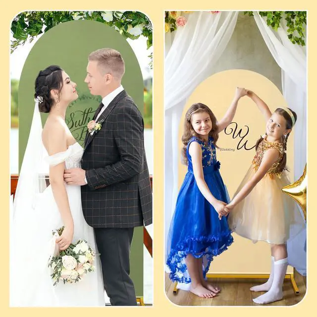 Alt view image 6 of 7 - 3 Pcs Wedding Arch Backdrop Cover,4/5/6ft,Bright Color | Stretchy Spandex Backdrop Covers for Arch Frames, Elastic Fabric Double Sided, Wedding Party Decor, Easy Setup and Reuse