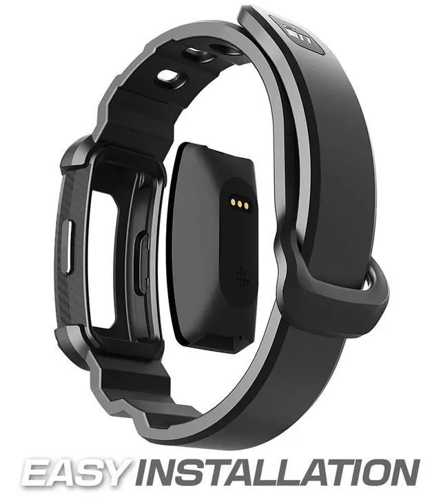 Alt view image 3 of 6 - for Fitbit Inspire & Fitbit Inspire Hr 2019 Watch Bands, Black | Built-in Rugged Protective Case,Thermoplastic Polyurethane, Adjustable Strap Wristband, Metal Buckle, Unicorn Beetle Pro