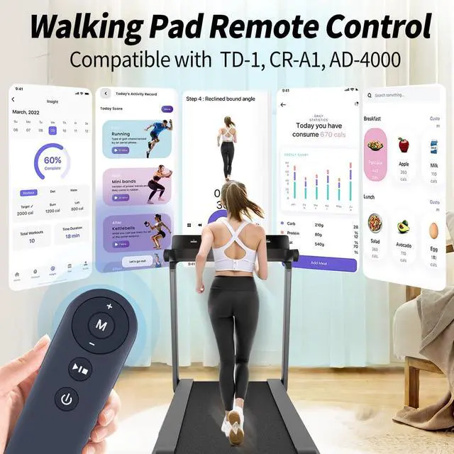 Alt view image 5 of 7 - Replacement Remote Control for CintBllTer TOGOGYM SAYFUT TD-1 CR-A1 AD-4000 Walking Pad, for Lichico DK-38AB-2, for TODO Bigzzia Treadmill Remote for Home Small Under Desk Treadmill