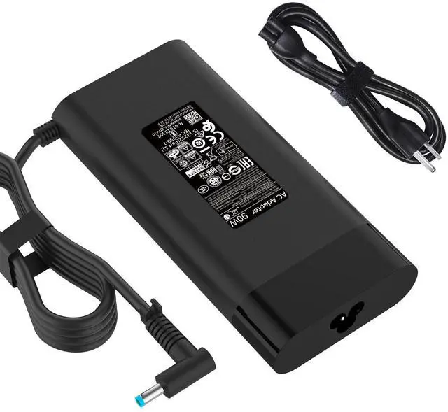 Main image of 90W 19.5V 4.62A AC Charger Compatible with HP Envy TouchSmart 15 17 Laptop | L24008-001, 710413-001, 4.5mm Blue Tip, Smart AC Adapter
