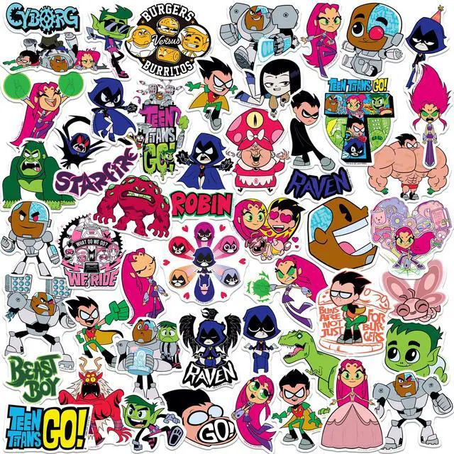 Main image of Teen Titans Go! 50ct Vinyl L Deluxe Stickers, Tablet, Indoor & Outdoor