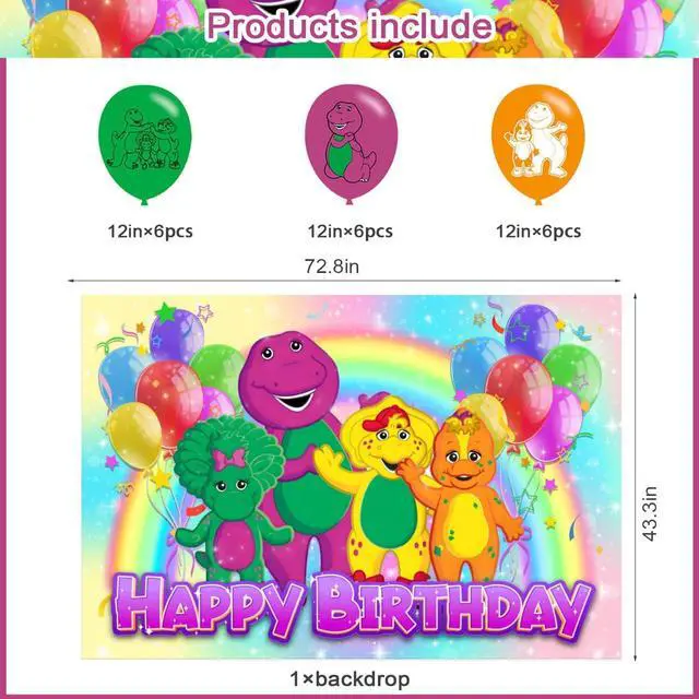 Alt view image 2 of 7 - Birthday Party Decoration, Photo Background 5 x 3 FT, 18 Pcs Balloons, Merch Party Backdrop Supplies
