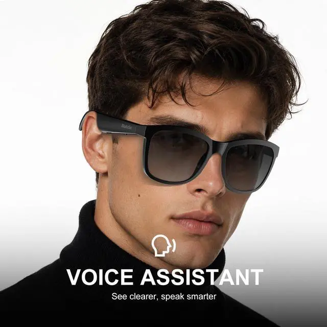 Alt view image 3 of 7 - Bluetooth Glasses,UV Protection,Long Battery Life,USB C Charging | Bluetooth Sunglasses, Smart Glasses, Polarized Lenses,Bluetooth Glasses for Women&Men, Hands-Free Calls,Voice Assistance