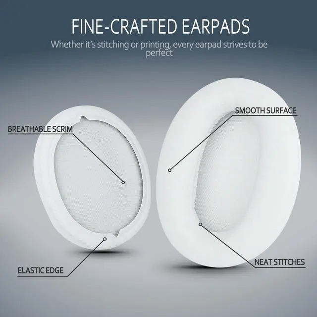 Alt view image 2 of 6 - Replacement Earpads for Sony WH-CH720N Headphones, Sony Ear Cushion Compatible with Sony WH CH720N, Sony WH-CH720N(CH720N) Ear Pads with Protein Leather Memory Foam, White