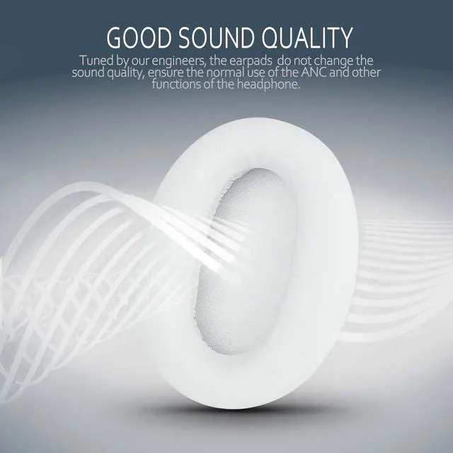 Alt view image 3 of 6 - Replacement Earpads for Sony WH-CH720N Headphones, Sony Ear Cushion Compatible with Sony WH CH720N, Sony WH-CH720N(CH720N) Ear Pads with Protein Leather Memory Foam, White