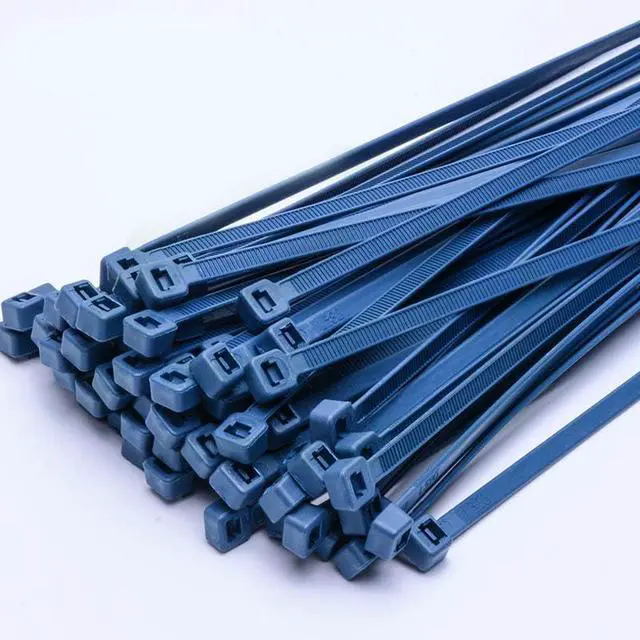 Alt view image 5 of 6 - 8" Metal Detectable Zip Ties,High Visibility Blue,Self Locking Nylon Ties,Perfect for Food Processing Pharmaceutical Factory Safety Use(pack of 100 pcs)
