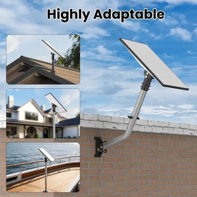 Alt view image 5 of 7 - Starlink Gen 3 Adjustable Mount, No Pipe | Heavy-Duty Pipe Adapter Kit for Starlink Standard 4/4X/V3, Fits 1.1-2.1 inch Masts | 90°-180° Tilt Angle Corrosion-Resistant