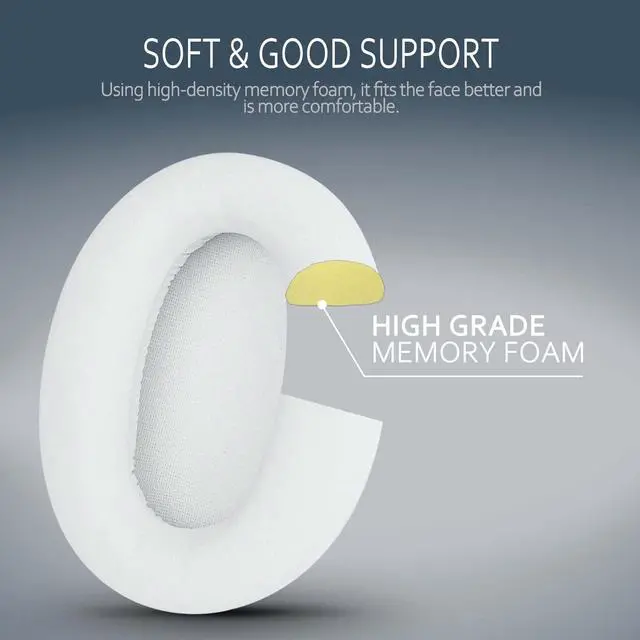 Alt view image 4 of 6 - Replacement Earpads for Sony WH-CH720N Headphones, Sony Ear Cushion Compatible with Sony WH CH720N, Sony WH-CH720N(CH720N) Ear Pads with Protein Leather Memory Foam, White