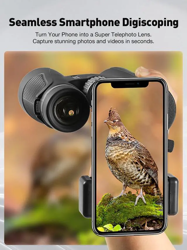 Alt view image 4 of 7 - Dawn Series 10x42 Binoculars for Adults - Wide Field of View with Phone Adapter for Bird Watching, Hunting & Stargazing