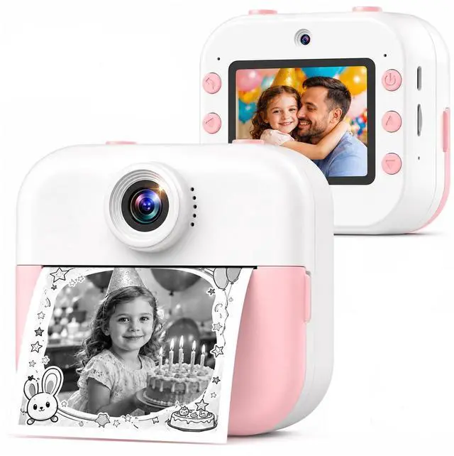Main image of Kids Camera Instant Print Camera for Kids Ages 3-12, Christmas Birthday Gifts for Girls Boys, 1080P Dual Lens Selfie Digital Camera with 32GB Card, Portable Toy for 3 4 5 6 7 8 9 10 Year Old