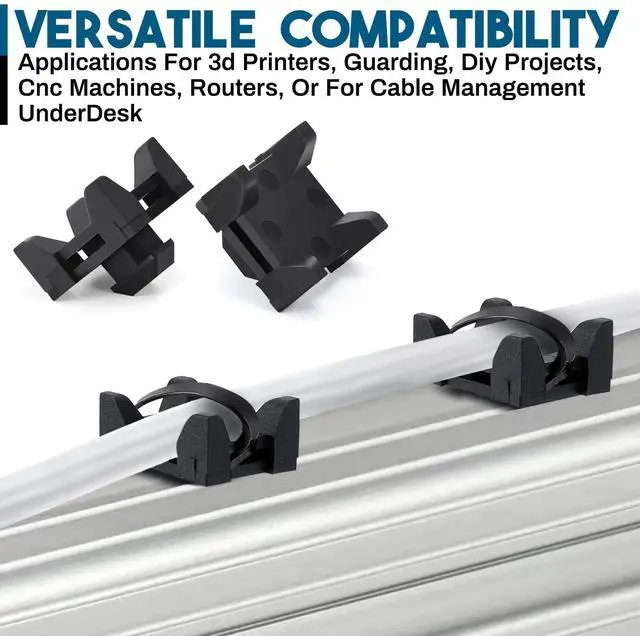 Alt view image 4 of 6 - 12316, 15 and 40 Series Nylon Cable Zip Tie Mounting Block Compatible with 8020 Cable Tie Mount for Wire Management (25 Set)