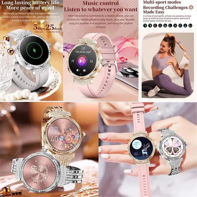 Alt view image 7 of 7 - Smart Watch (Answer/Make Calls) for Women,1.32" AMOLED Smartwatch for Android and for iPhone, 3ATM Fitness Tracker with Heart Rate/Sleep/SpO2 Monitor, 100+ Sport Modes Fitness Watch (Silver)
