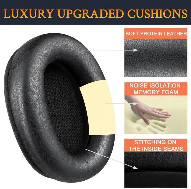 Alt view image 4 of 7 - Earpads for Sony WH-CH710N/CH720N - Black | for WH-CH710N(WHCH710N)/WH-CH720N(WHCH720N) Wireless Headphones