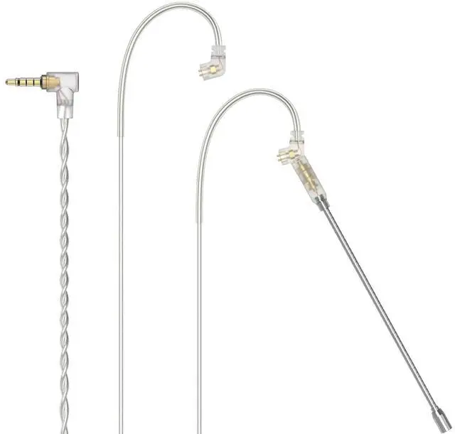 Main image of 3.5mm 2-Pin 0.78mm IEM Cable with Microphone, Silver Plated OFC Wires Earphone Cable with Boom MIC for Wan'er S.G, ZS10 Pro, ZS10 Pro X, ZSN PRO, ZSX in-Ear Monitor, 4 Feet