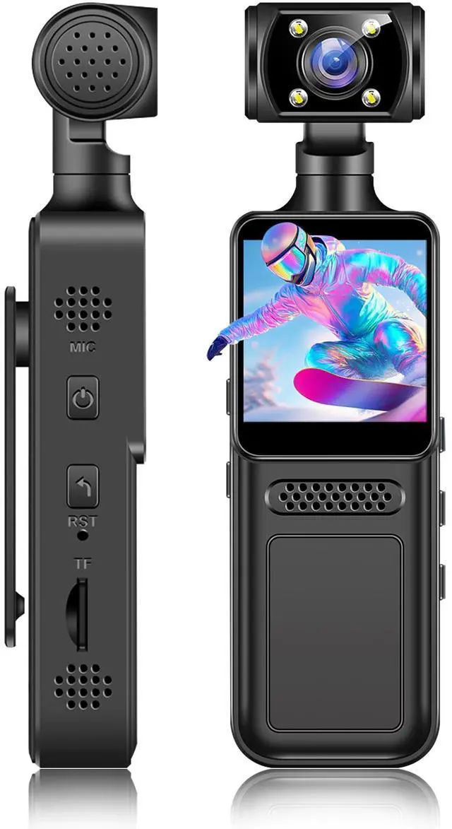 Main image of 4K WiFi Action Camera with 180° Rotating Lens and LED Light, 40MP Ultra HD, 135° Wide Angle, APP Control Water Proof Handheld Camera for Outdoor Sports, 1000mAh Long Battery