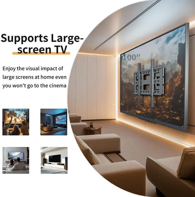 Alt view image 6 of 7 - TV Wall Mount for 55-100 Inch TVs, Holds up to 264 lbs | Heavy Duty TV Mount with Extension,Wall Mount TV Bracket with Articulating Dual Arms,Max VESA 800 x 600mm,VC-Z1688