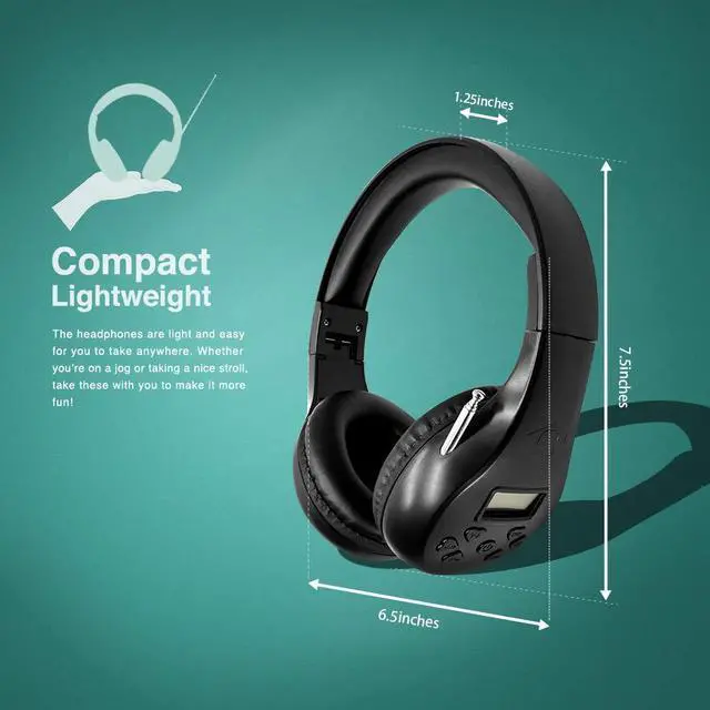 Alt view image 2 of 7 - Wireless Personal FM Radio Headphones Ear Muffs with Best Reception | Portable Headset with Radio Built in for Walking, Jogging, Daily Works Powered by 2 AA Batteries (Not Included)