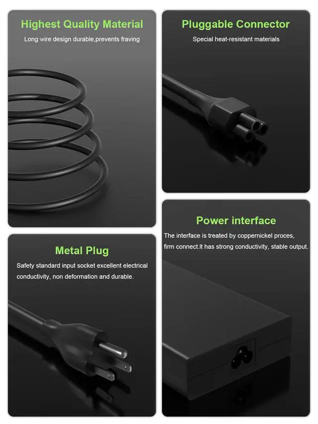 Alt view image 4 of 7 - 135W Charger Compatible with Acer Nitro 5 7 V16 V15 V17 V14 AN515 AN517 AN715 N20C1 Aspire 7 VX 15 ConceptD Laptop C27 Z3 Z24 CA24I2 AIO Desktop AC Adapter