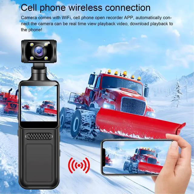 Alt view image 4 of 7 - 4K WiFi Action Camera with 180° Rotating Lens and LED Light, 40MP Ultra HD, 135° Wide Angle, APP Control Water Proof Handheld Camera for Outdoor Sports, 1000mAh Long Battery