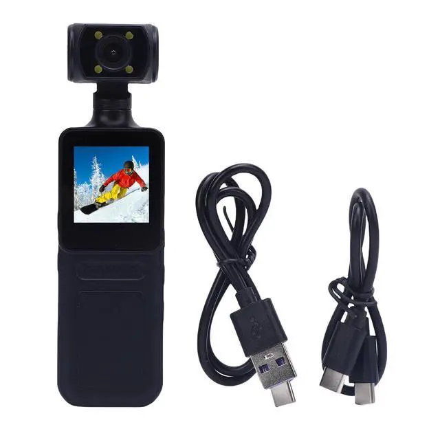 Alt view image 6 of 7 - 4K WiFi Action Camera with 180° Rotating Lens and LED Light, 40MP Ultra HD, 135° Wide Angle, APP Control Water Proof Handheld Camera for Outdoor Sports, 1000mAh Long Battery