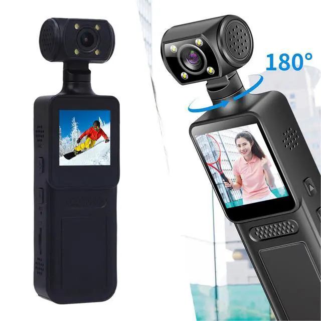 Alt view image 5 of 7 - 4K WiFi Action Camera with 180° Rotating Lens and LED Light, 40MP Ultra HD, 135° Wide Angle, APP Control Water Proof Handheld Camera for Outdoor Sports, 1000mAh Long Battery