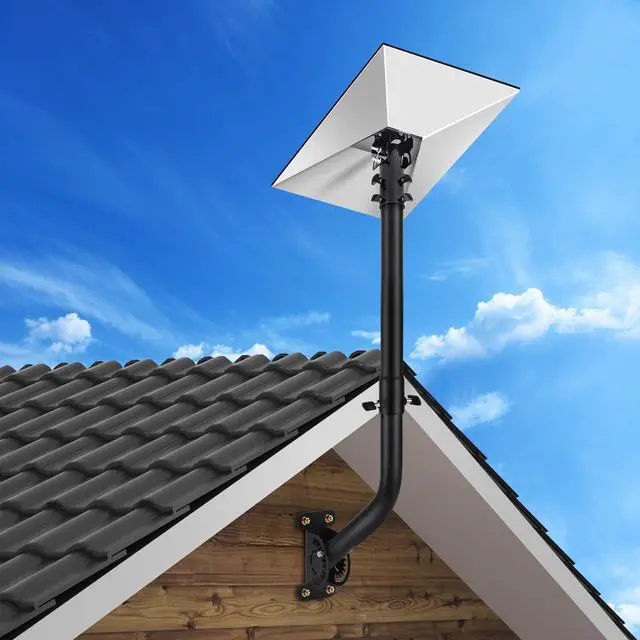Alt view image 6 of 7 - Universal Adjustable Outdoor Antenna Mounting Pole Weather Station Mount Heavy-Duty J-Shaped Bracket for Starlink Dish Weather Station Pole WiFi Extender Antennas(34.65 * 1.26 Inches)